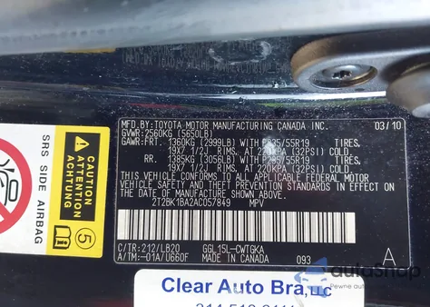 2010 Lexus Rx 350 z USA, uszkodzony, nr VIN 2T2BK1BA2AC057849